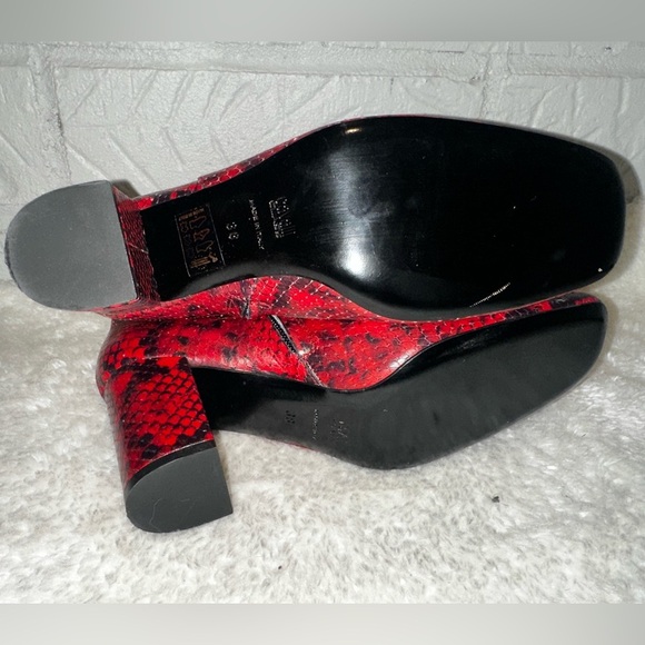 New Roberto Cavalli Class By Roberto Cavalli Red Python Bootie Size 38 - Picture 9 of 9